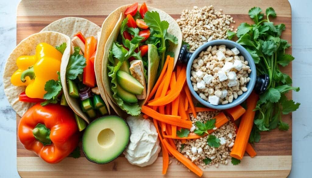 Healthy lunch wrap ingredients