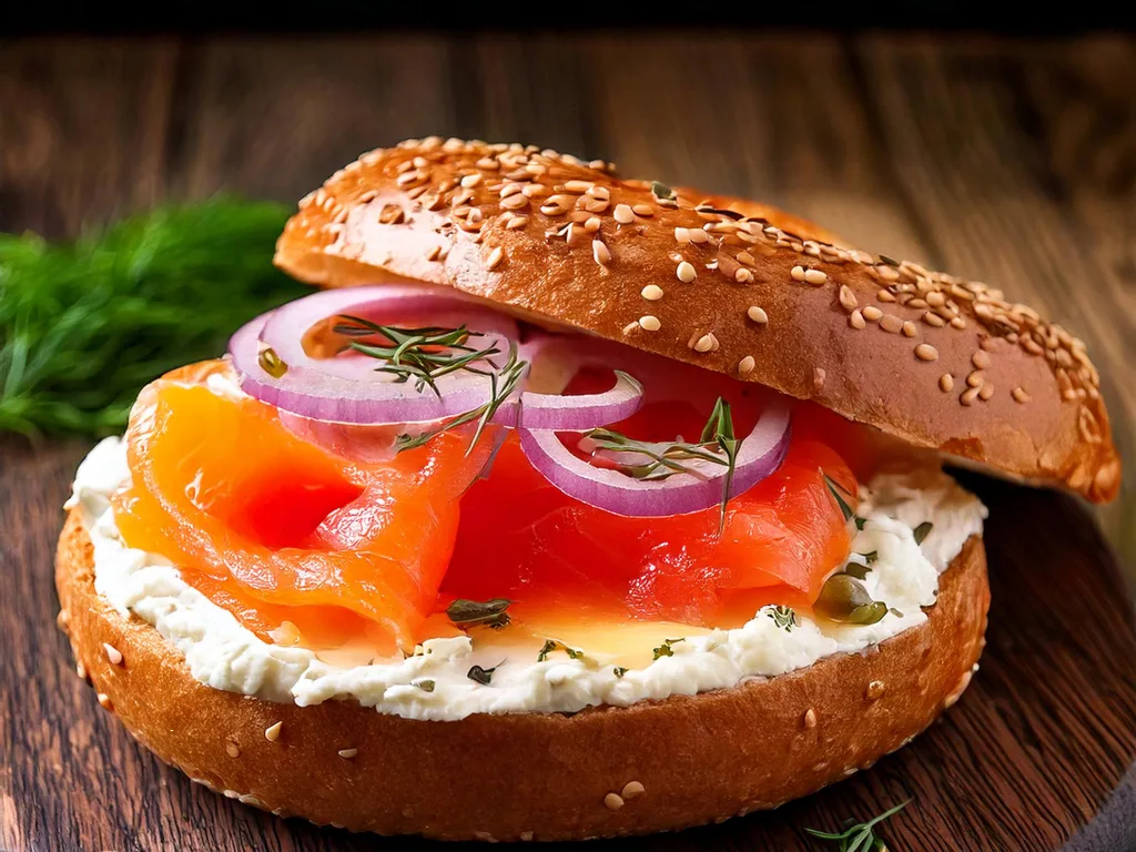 Easy Smoked Salmon and Cream Cheese Bagel