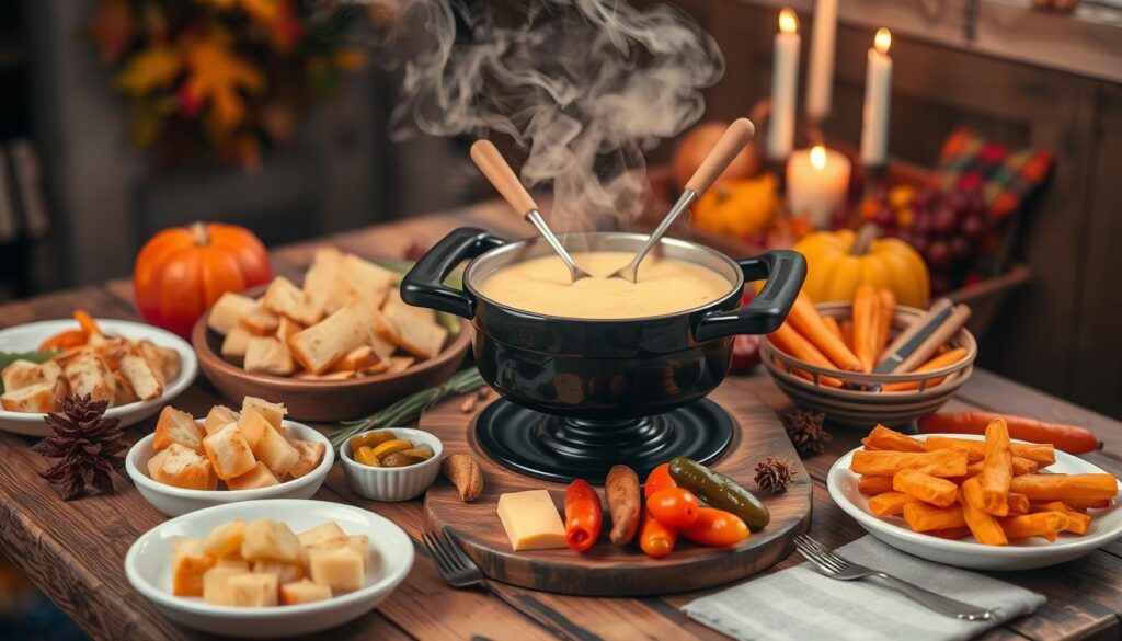 Thanksgiving Cheese Fondue with Sides