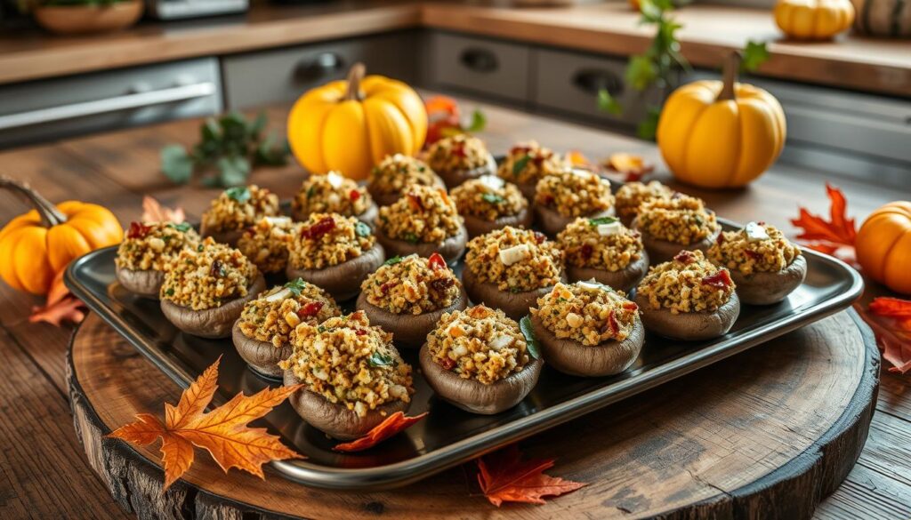 thanksgiving stuffed mushrooms