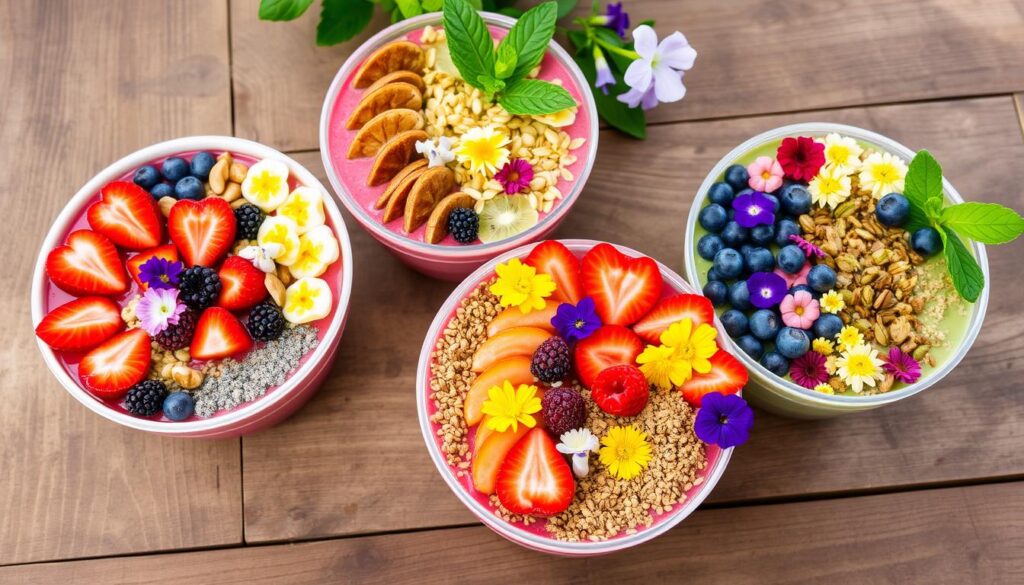 colorful smoothie bowls