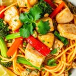 Thai-Style Stir-Fried Noodles with Chicken and Broccolini